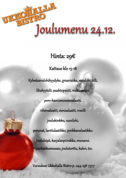 jouluaaton menu 24.12.