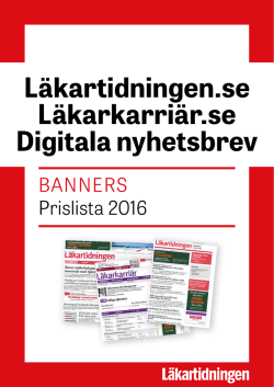 Annonsera på Läkartidningen.se 2016
