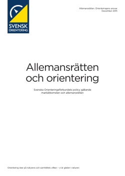 Allemansrätten och orientering - Svenska Orienteringsförbundet