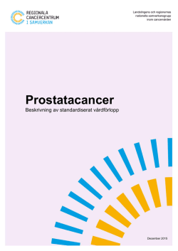 Prostatacancer - Regionala cancercentrum