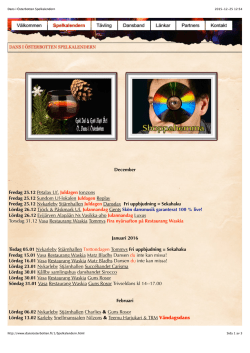 Spelkalendern i PDF-Format - Välkommen till webbsidan dans i