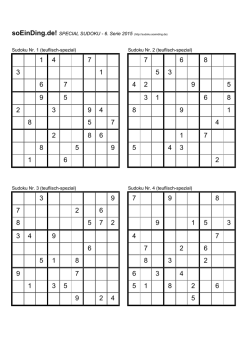 soEinDing.de! SPECIAL SUDOKU - 6. Serie 2015 (http://sudoku