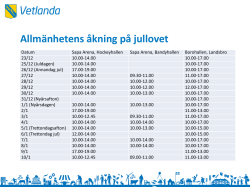 Allmänhetens åkning på jullovet