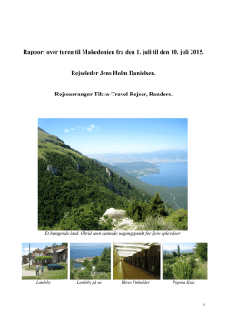 Rapport over turen til Makedonien fra den 1