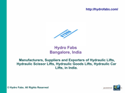 Hydraulic Lifts Manufacturers and Suppliers in India from hydrofabs.com