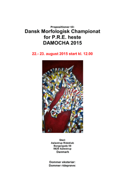 Dansk Morfologisk Championat for PRE heste DAMOCHA 2015 22.