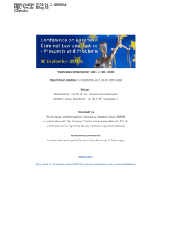 Conference on European Criminal Law and Justice