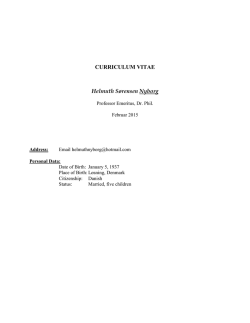 CURRICULUM VITAE - Helmuth Sørensen Nyborg