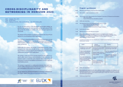 Program - Seminar on cross-disciplinary H2020 Projects