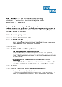KORA-konferencen 2015: Program