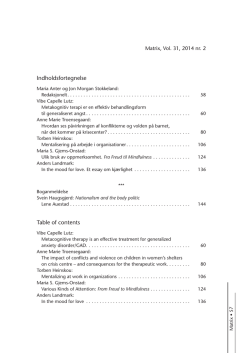 Indholdsfortegnelse Table of contents