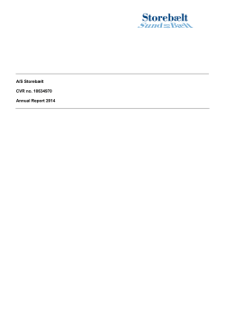 A/S Storebælt CVR no. 10634970 Annual Report 2014