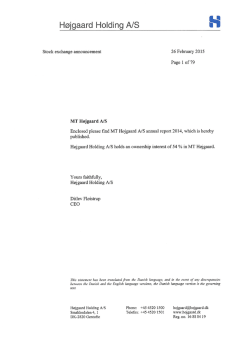 2015-02-26 MTH annual report 2014