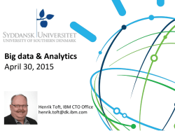 Big data & Analytics April 30, 2015