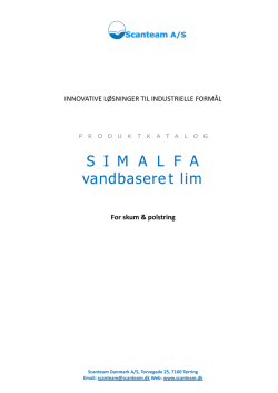 Simalfa Brochure Vandbaseret lim
