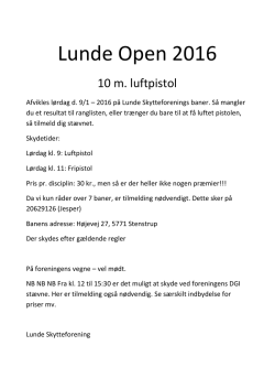 Lunde Open 2016 indbydelse