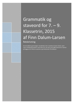 Grammatik og staveord for 7. – 9. Klassetrin, 2015 - dalum