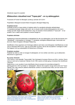 Slutrapport og vejledning i forebyggelse af æbleøjeplet