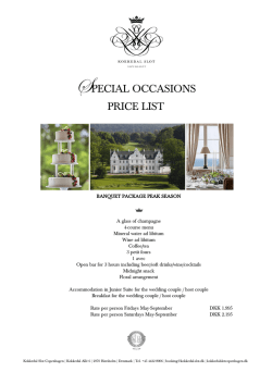 SPECIAL OCCASIONS PRICE LIST