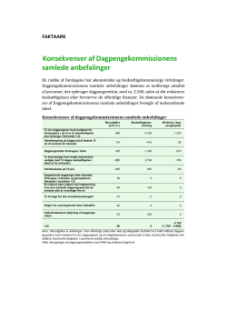 1.Konsekvenser af Dagpengekommissionens samlede anbefalinger
