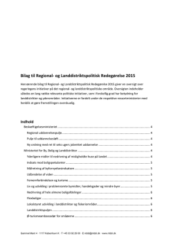 Bilag til Regional- og Landdistriktspolitisk Redegørelse 2015