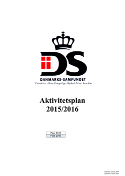 "Aktivitetsplan 2015-2016" - Danmarks