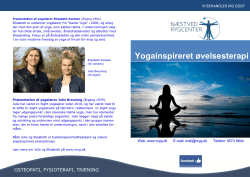 Læs mere om Yogainspireret øvelsesterapi