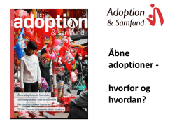 Åbne adoptioner - hvorfor og hvordan?