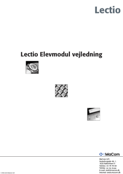Lectio Elevmodul vejledning