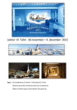 Juletur til Tallin 30.november – 4. december 2015