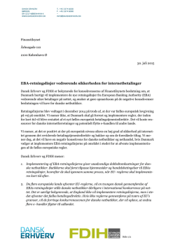 Læs Dansk Erhvervs brev til Finanstilsynet