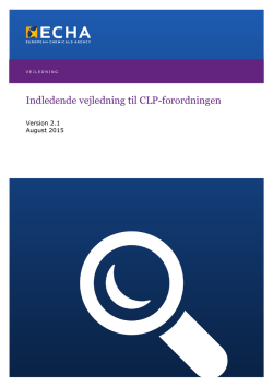 Indledende vejledning til CLP-forordningen - ECHA