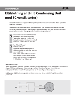 Eltilslutning af LH..E Condensing Unit med EC ventilator(er)