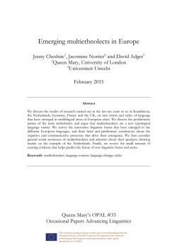Emerging multiethnolects in Europe