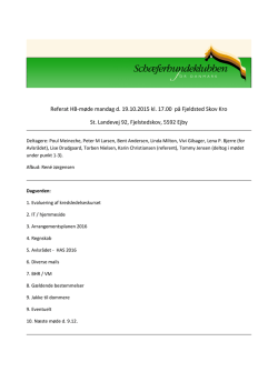Referat HB-møde mandag d. 19.10.2015 kl. 17.00 på Fjeldsted Skov