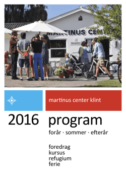 2016 program - Martinus Center Klint