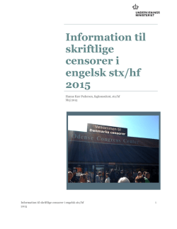 Information til skriftlige censorer i engelsk stx/hf 2015