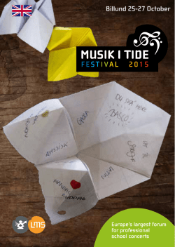 Billund 25-27 October - Musik i Tide Festival 2015