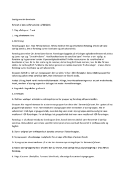 Særlig sensitiv Bornholm Referat af generalforsamling 16/03/2015 1