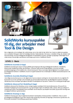 solidWorks kursuspakke til dig, der arbejder med Tool & Die Design