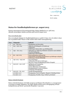 Status for Sundhedsplatformen pr. august 2015
