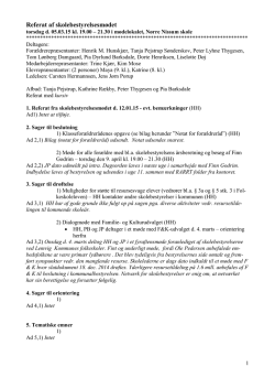 Referat af skolebestyrelsesmødet d. 05.03.15