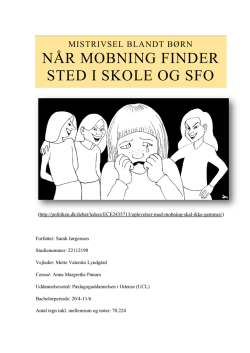 Når mobning finder sted i skole og SFO (Sarah