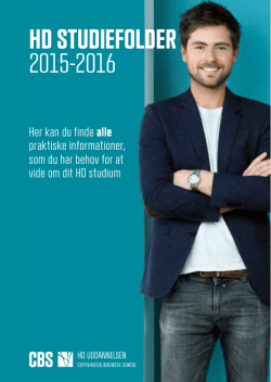 HD STUDIEFOLDER 2015-2016 - Copenhagen Business School