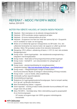 REFERAT - MDOC FM ERFA MØDE