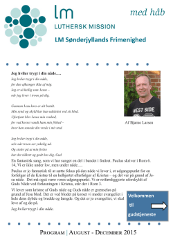 Programmet for efteråret 2015 - LM`s Frimenighed i Sønderjylland