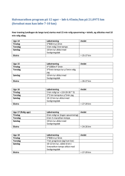 Halvmarathon program på 12 uger – løb 6.45min/km på 21,0975 km