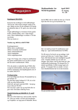 Medlemsbladet for April 2015 NEXØ Kajakklub