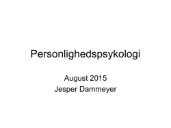 Personlighedspsykologi v/Jesper Herup Dammayer