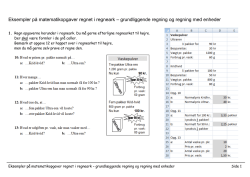 Eksempler på matematikopgaver regnet i regneark – grundliggende